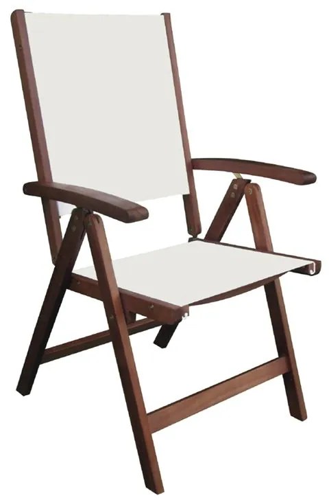 WOODWELL Ε20121,9CRICKET Πολυθρόνα 5-Θέσεων Ξύλο Acacia, Textilene Άσπρο 58x70x105cm Ε20121,9