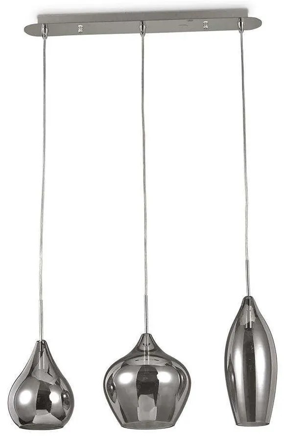 Φωτιστικό Οροφής-Ράγα Soft 111865 60x40/113x20cm 3xE14 40W Smoke Ideal Lux