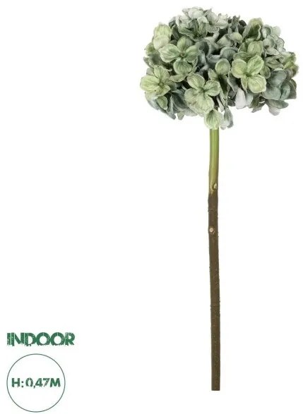 Artificial Garden GREEN HYDRANGEA BRANCH 21316 Τεχνητό Διακοσμητικό Κλαδί Πράσινη Ορτανσία Y47cm Globostar-21316-Πράσινο 21316