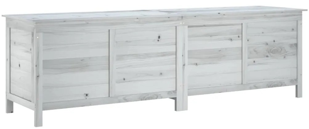 vidaXL Μπαούλο Αποθ. Κήπου Λευκό 198,5x50x56,5εκ Μασίφ Ξύλο Ελάτης