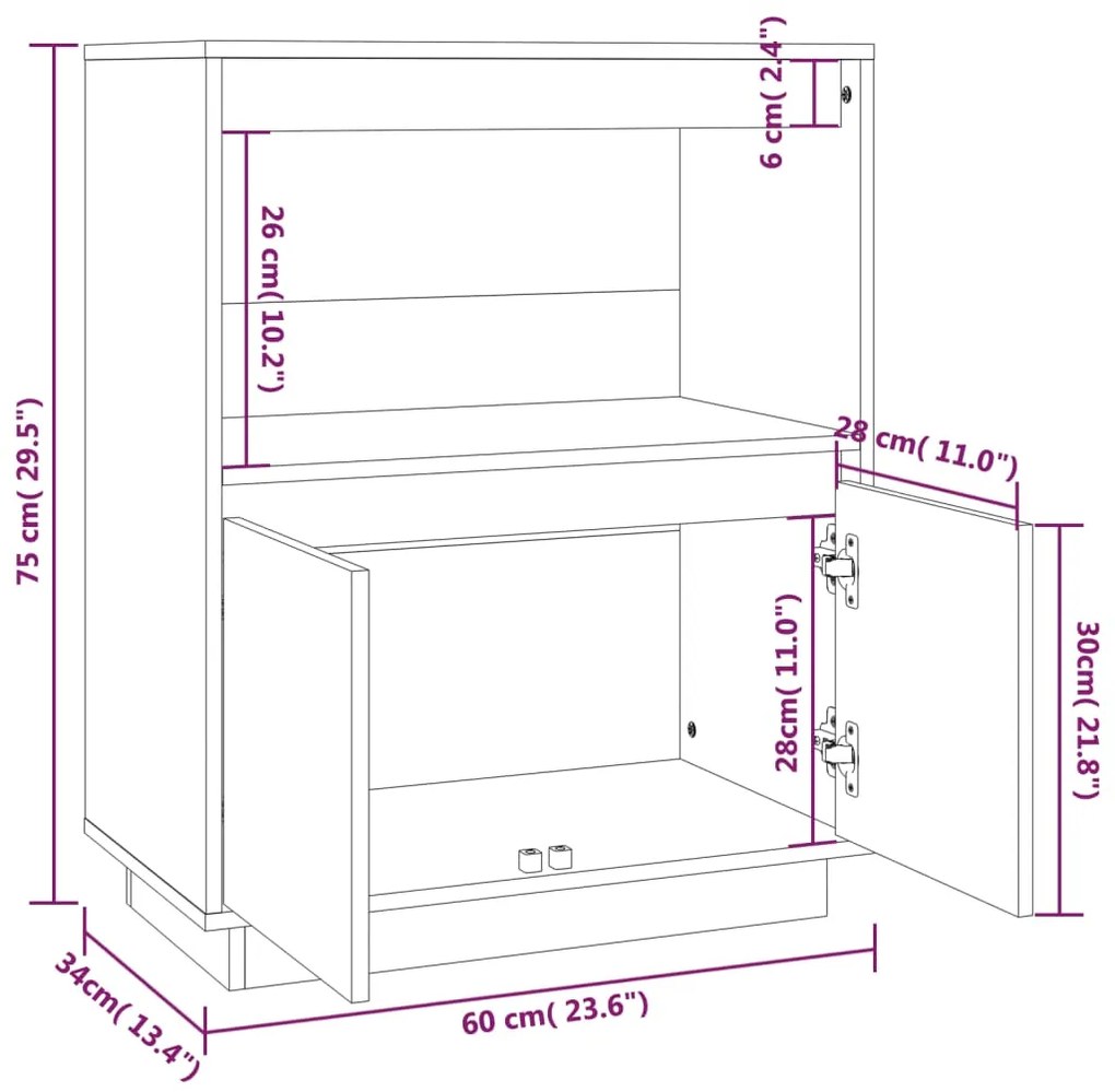 ΝΤΟΥΛΑΠΙ 60 X 34 X 75 ΕΚ. ΑΠΟ ΜΑΣΙΦ ΞΥΛΟ ΠΕΥΚΟΥ 813520