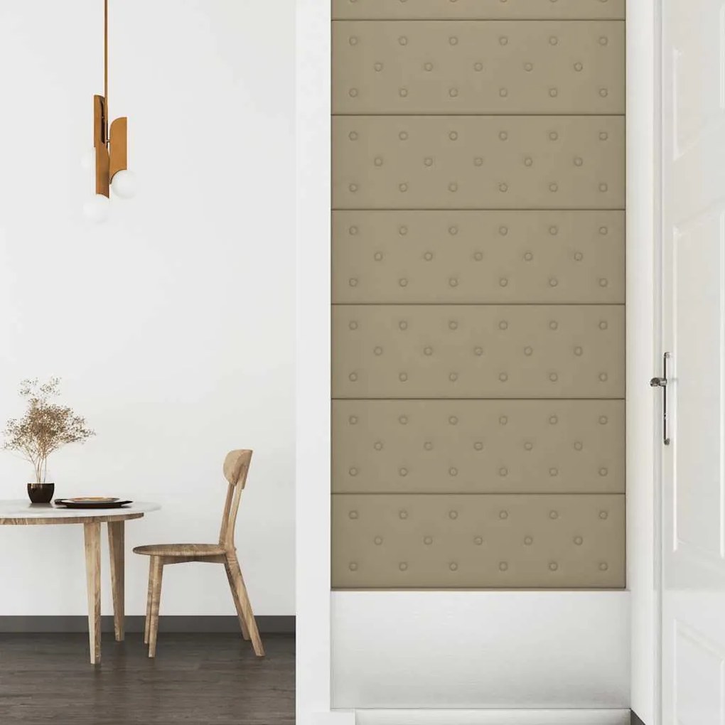 vidaXL Πάνελ Τοίχου 12 τεμ. Καπουτσίνο 90 x 30 εκ. 3,24 μ² Συνθ. Δέρμα