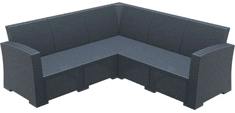 Γωνία Monaco Grey Dark 207Χ207Χ79Εκ.