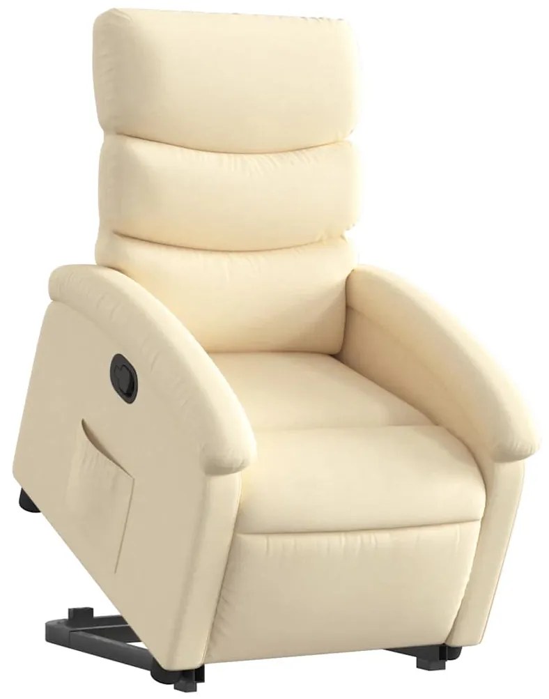 vidaXL Πολυθρόνα Ανακλινόμενη με Ανύψωση Κρεμ Υφασμάτινη