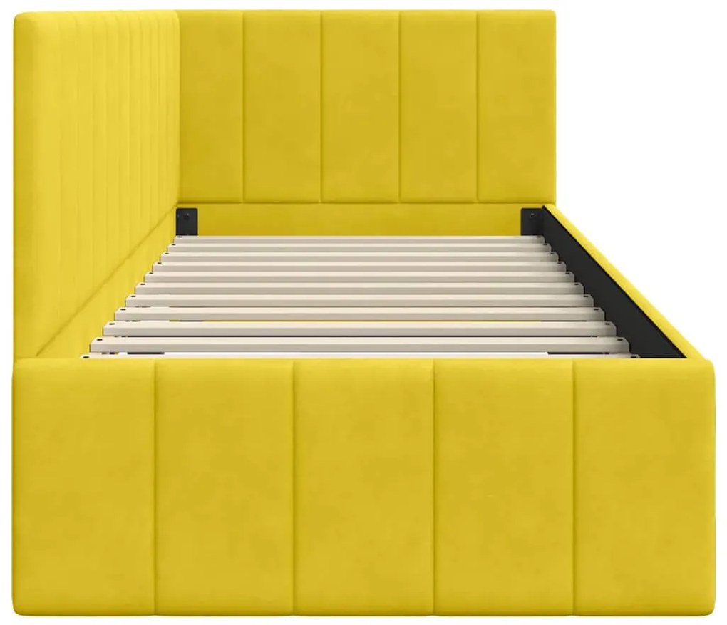 vidaXL Κρεβάτι Γωνίας με κεφαλάρι Κίτρινο 80 x 200 cm Βελούδο