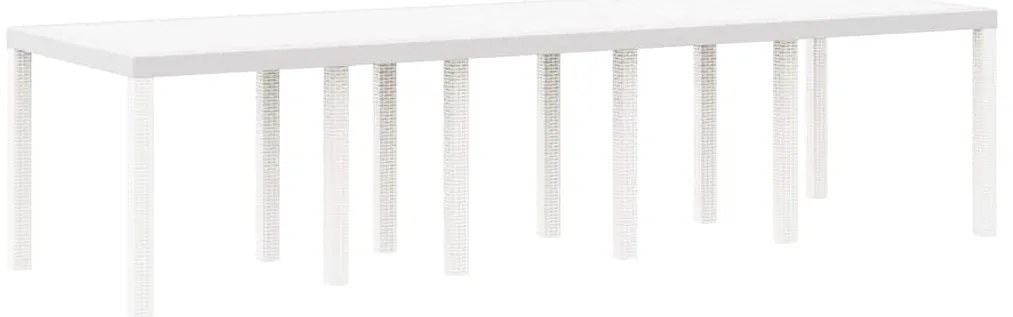 vidaXL Σέτ φαγητού για κήπο 13 pcs Λευκό Συνθετικό ράτταν και Μέταλλο