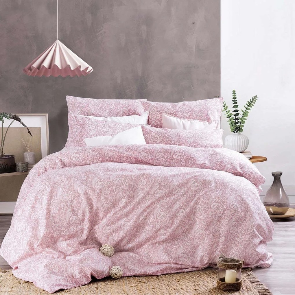 Πάπλωμα Σετ 3τμχ. Next Layla Pink Ρυθμός Queen Size 220x240cm Βαμβάκι-Πολυέστερ