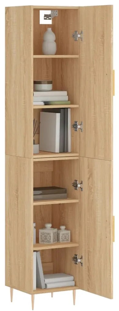 vidaXL Μπουφές Sonoma δρυς 34,5 x 34 x 180 εκ. από Επεξεργασμένο Ξύλο