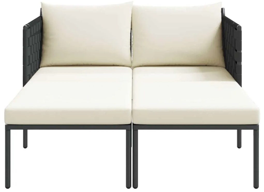 vidaXL Ήλιο-κρεβάτι με μαξιλάρι Ανθρακί 115 x 153 x 69.5 εκ. Ατσάλι