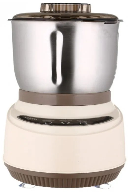 Saturn ST-FP7180 Συμπαγής επεξεργαστής τροφίμων, 500 W, άλεση, ζύμωμα, 7 L, 3 λειτουργίες, χάλκινο μοτέρ, μπεζ/καφέ