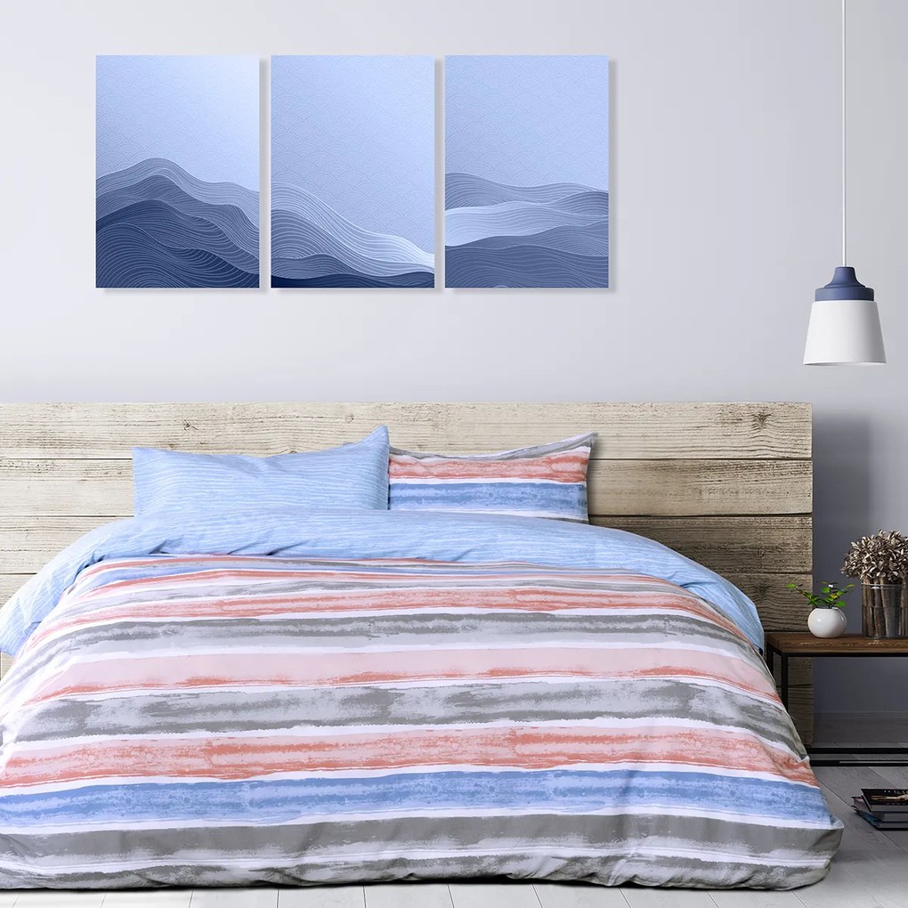 Κουβερλί Υπέρδιπλο (220x245) 2 Όψεων Kocoon Riva Blue