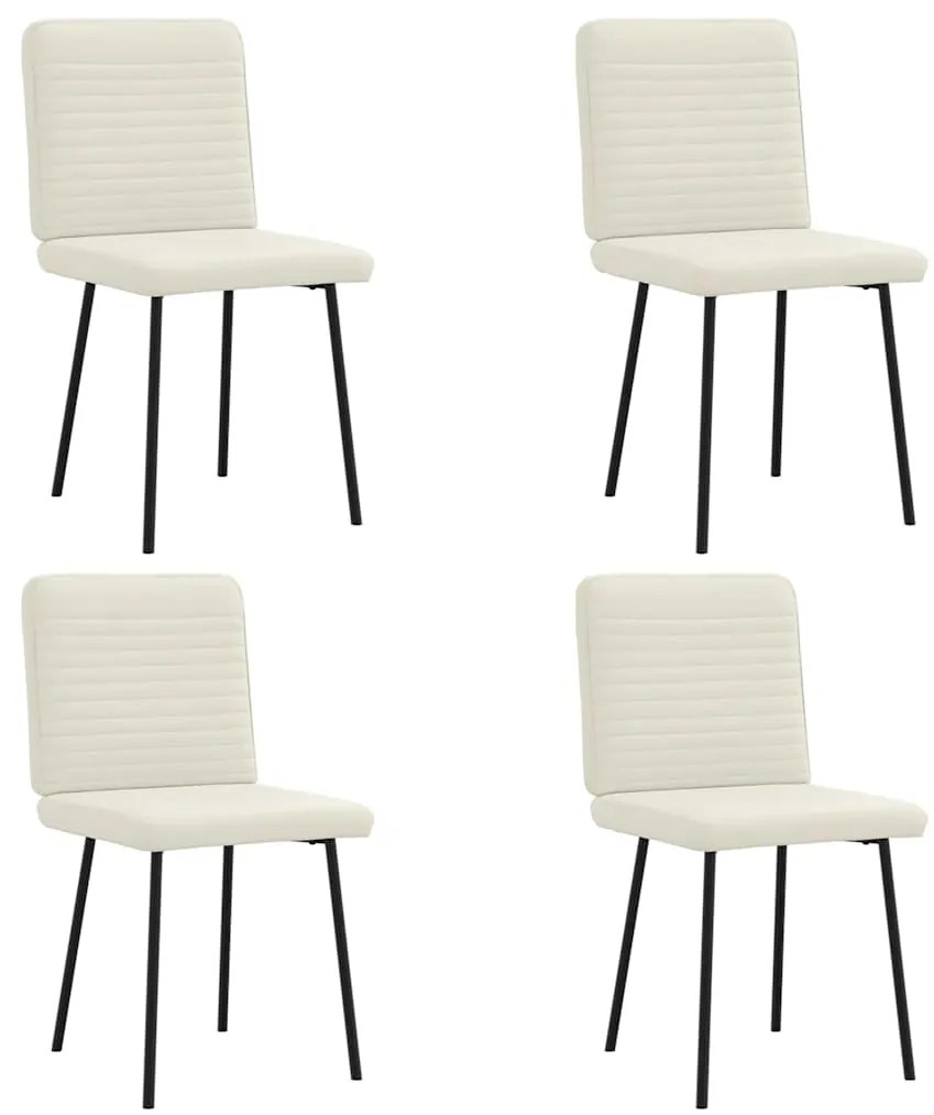 vidaXL Καρέκλες Τραπεζαρίας 4 τεμ. Κρεμ Βελούδινες