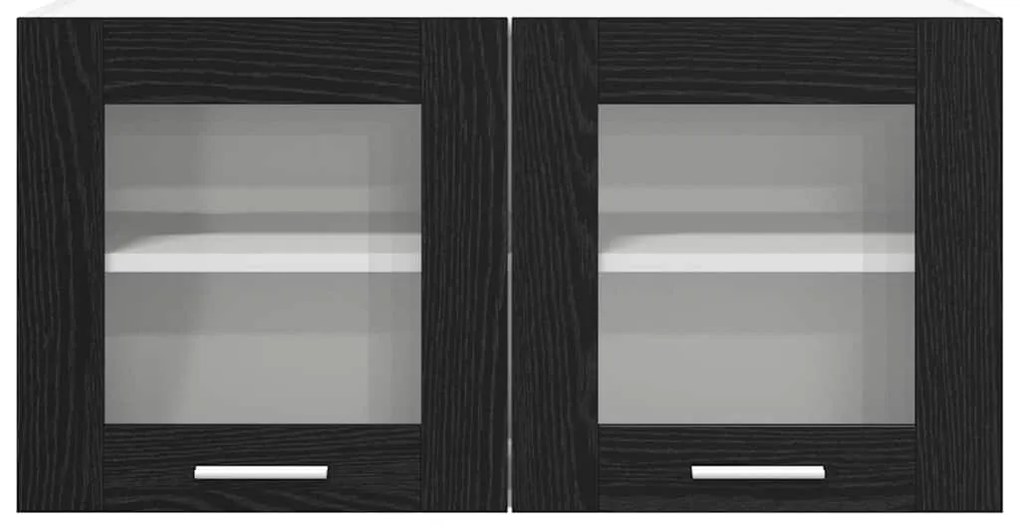 vidaXL Κρεμαστό ντουλάπι Μαύρος Δρυς και Λευκό 80 x 31 x 40 εκ