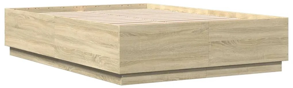 vidaXL Πλαίσιο Κρεβατιού με LED Sonoma Δρυς 150x200εκ. Επεξ. Ξύλο