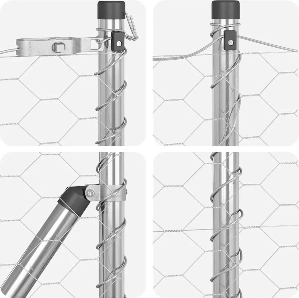vidaXL Στύλος Περιφράξεων Ασημί
