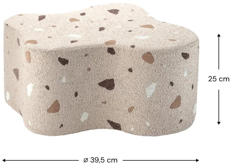 Terrazzo Πουφ Σκαμπο Cloud Υφασμα Μπουκλε / Σενιλ Μπεζ
