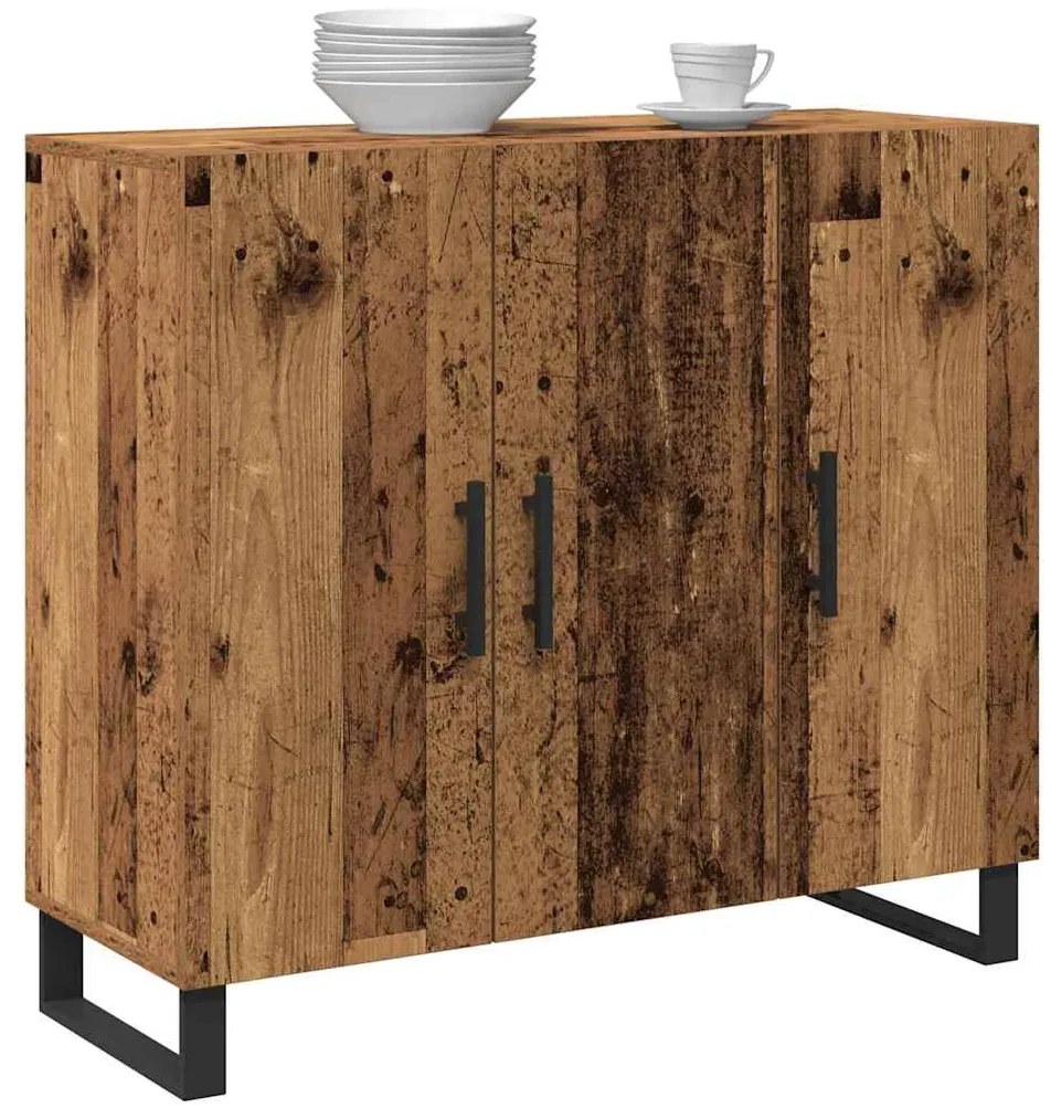 vidaXL Πλαϊνό γραφείο Παλιό ξύλο 90 x 34 x 80 εκ. Επεξεργασμένο ξύλο