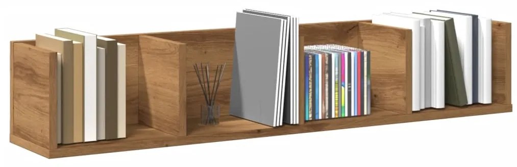 vidaXL Ραφιέρα Τοίχου CD Τεχνίτης Δρυς 100x18x18 εκ Επεξεργασμένο Ξύλο