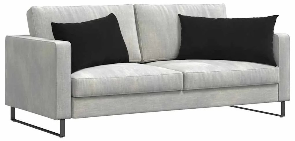 vidaXL Μαξιλάρι Καναπέ 2 pcs Μαύρο 80 x 40 cm Υφασμάτινο Κορντουρά