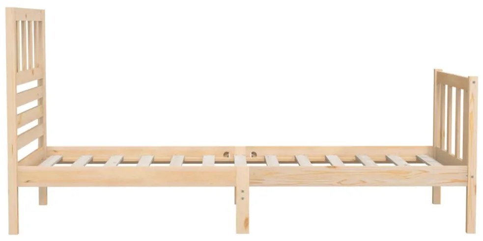 vidaXL Πλαίσιο Κρεβατιού 75 x 190 εκ. από Μασίφ Ξύλο Small Single