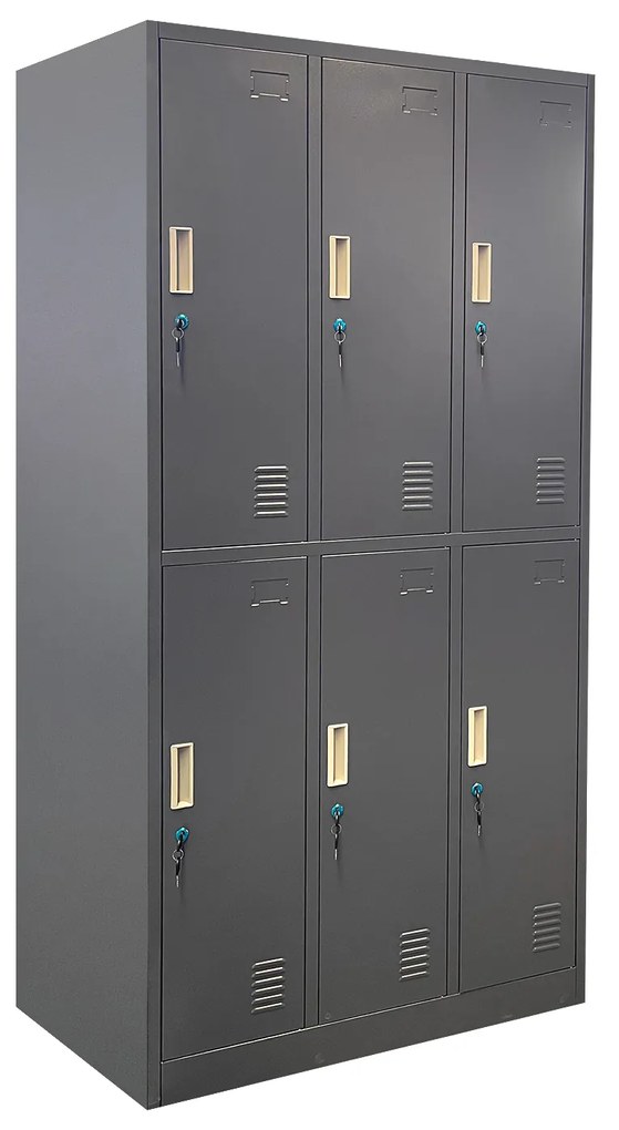 Φοριαμός ArteLibre 6 Θέσεων EARNIL Σκούρο Γκρι Μέταλλο 90x45x185cm-14800010