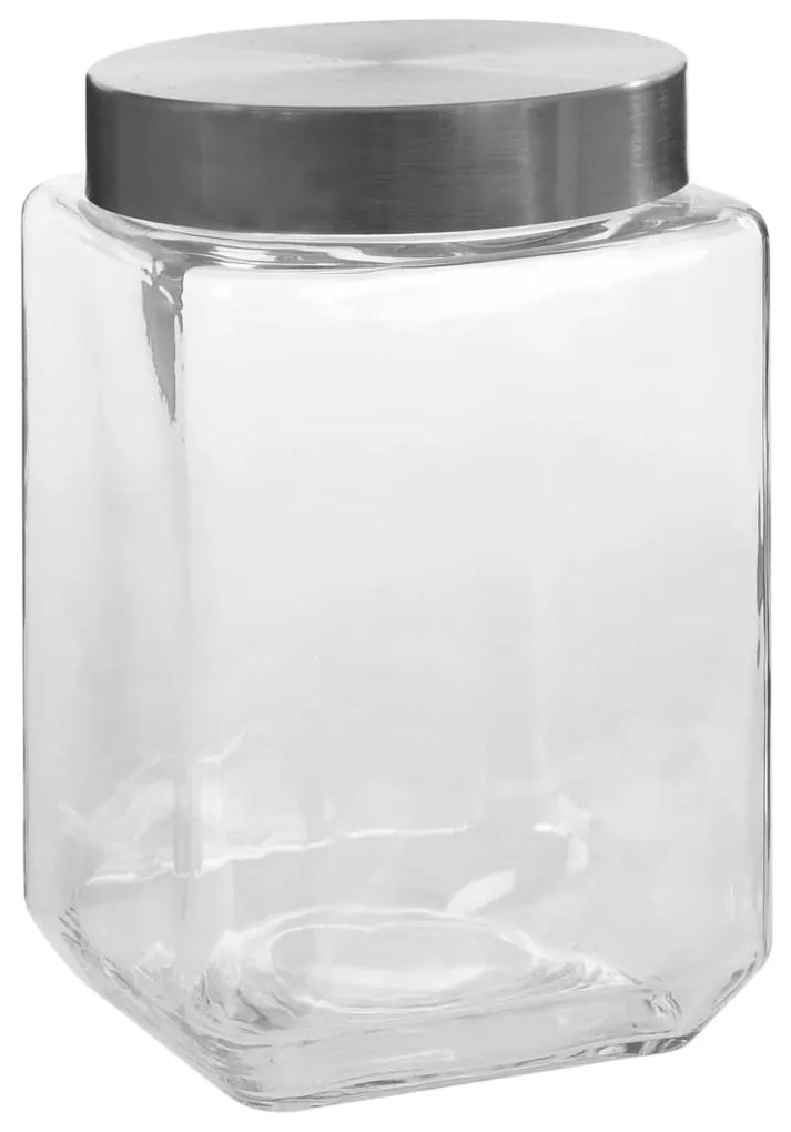 vidaXL Βάζα Αποθήκευσης 6 τεμ. 1200 ml με Ασημί Καπάκι
