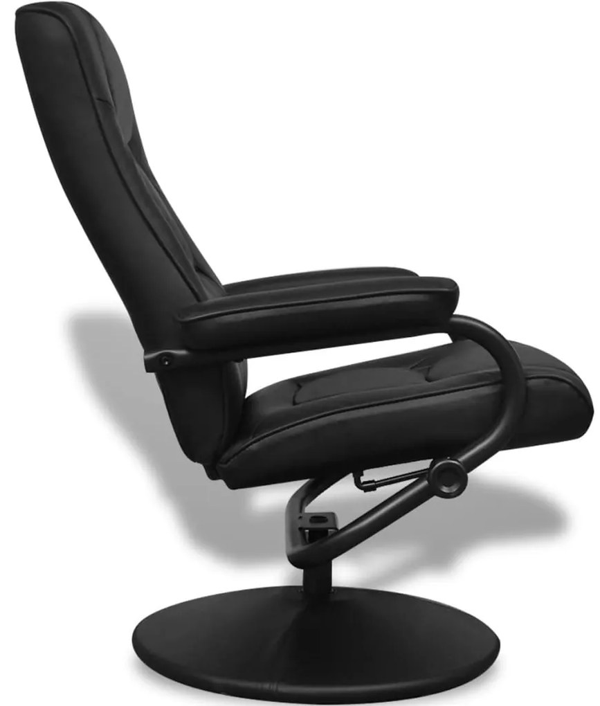vidaXL Πολυθρόνα Μαύρη από Συνθετικό Δέρμα με Υποπόδιο
