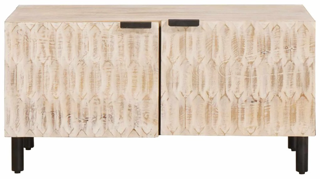 vidaXL Τραπεζάκι σαλονιού Λευκό 80 x 50 x 40 cm Στερεό ξύλο μάνγκο