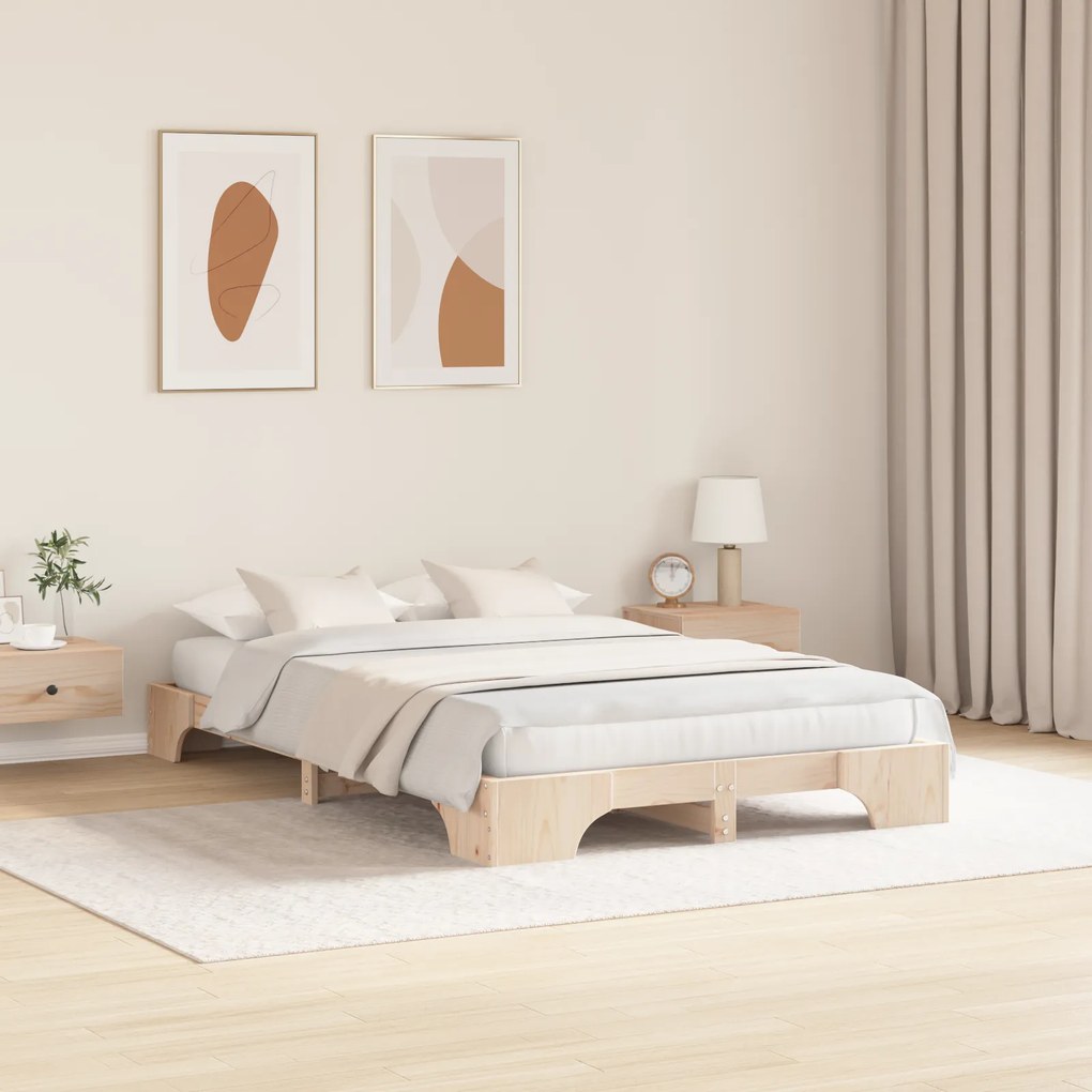 vidaXL Κρεβάτι 120x200 cm από Μασίφ Ξύλο Πεύκου