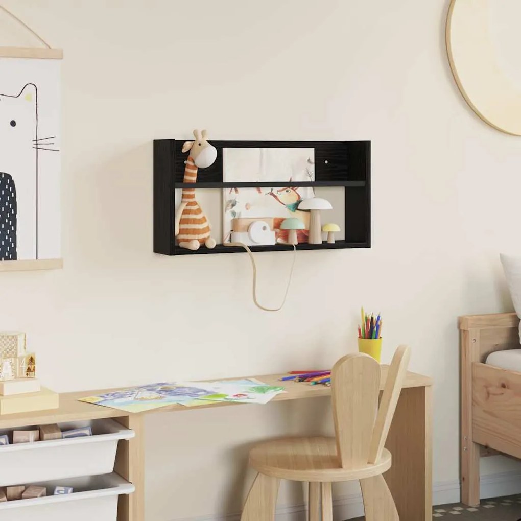 vidaXL Ράφι Περιοδικών Μαύρη Οξυά 60 x 12 x 30 εκ Επεξεργασμένο ξύλο
