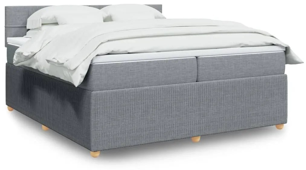 ΚΡΕΒΑΤΙ BOXSPRING ΜΕ ΣΤΡΩΜΑ ΑΝΟΙΧΤΟ ΓΚΡΙ 200X200 ΕΚ. ΥΦΑΣΜΑΤΙΝΟ 3289863