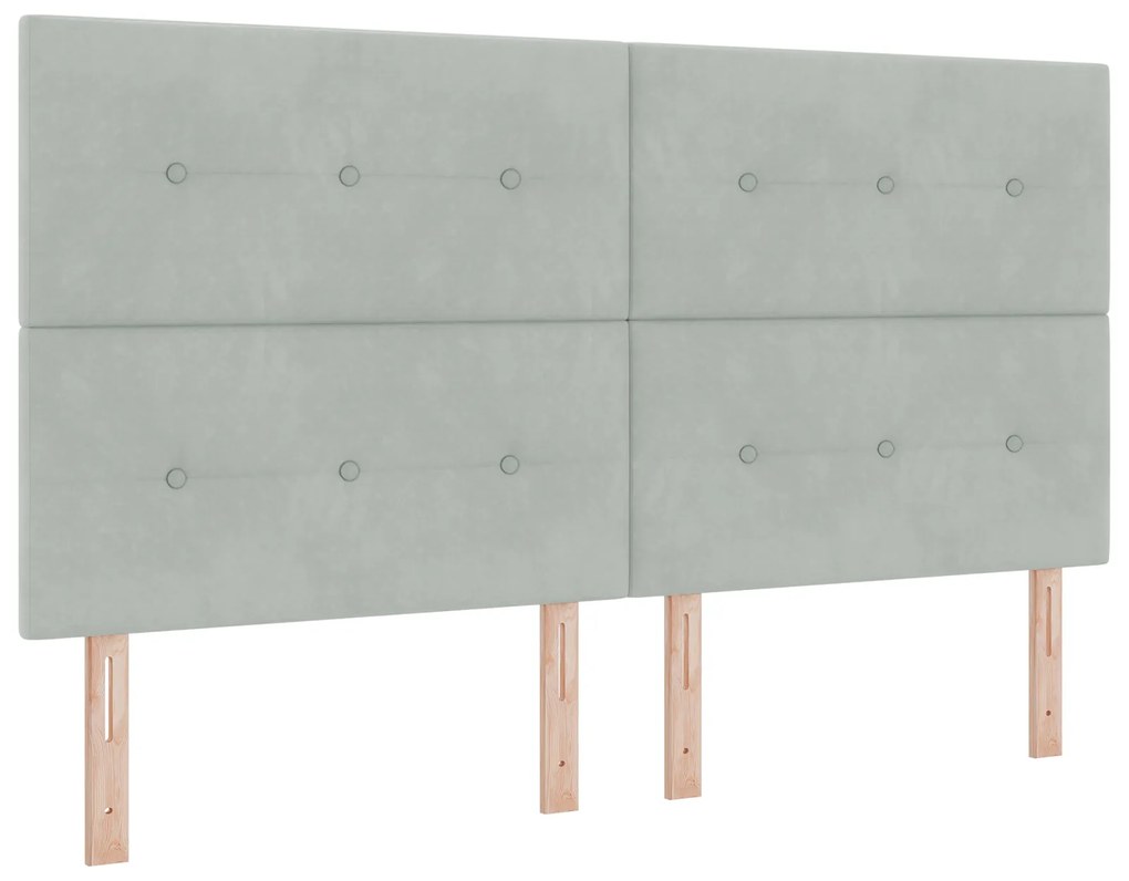 vidaXL Κρεβάτι με Στρώμα & LED Φως Γκρι 180x200 cm Βελούδο