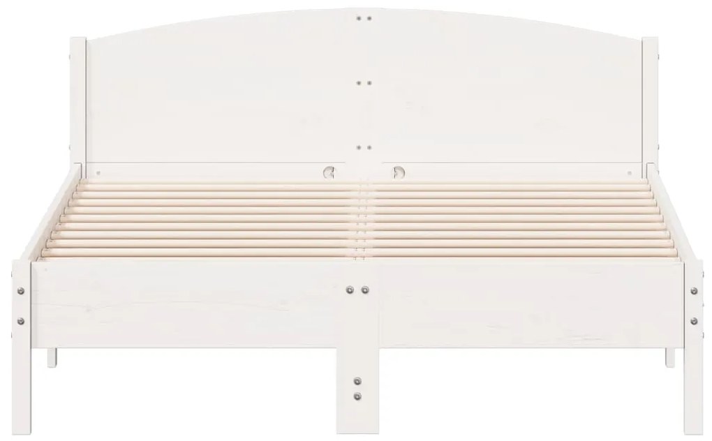 vidaXL Σκελετός Κρεβ. Χωρίς Στρώμα Λευκό 160x200 εκ Μασίφ Πεύκο