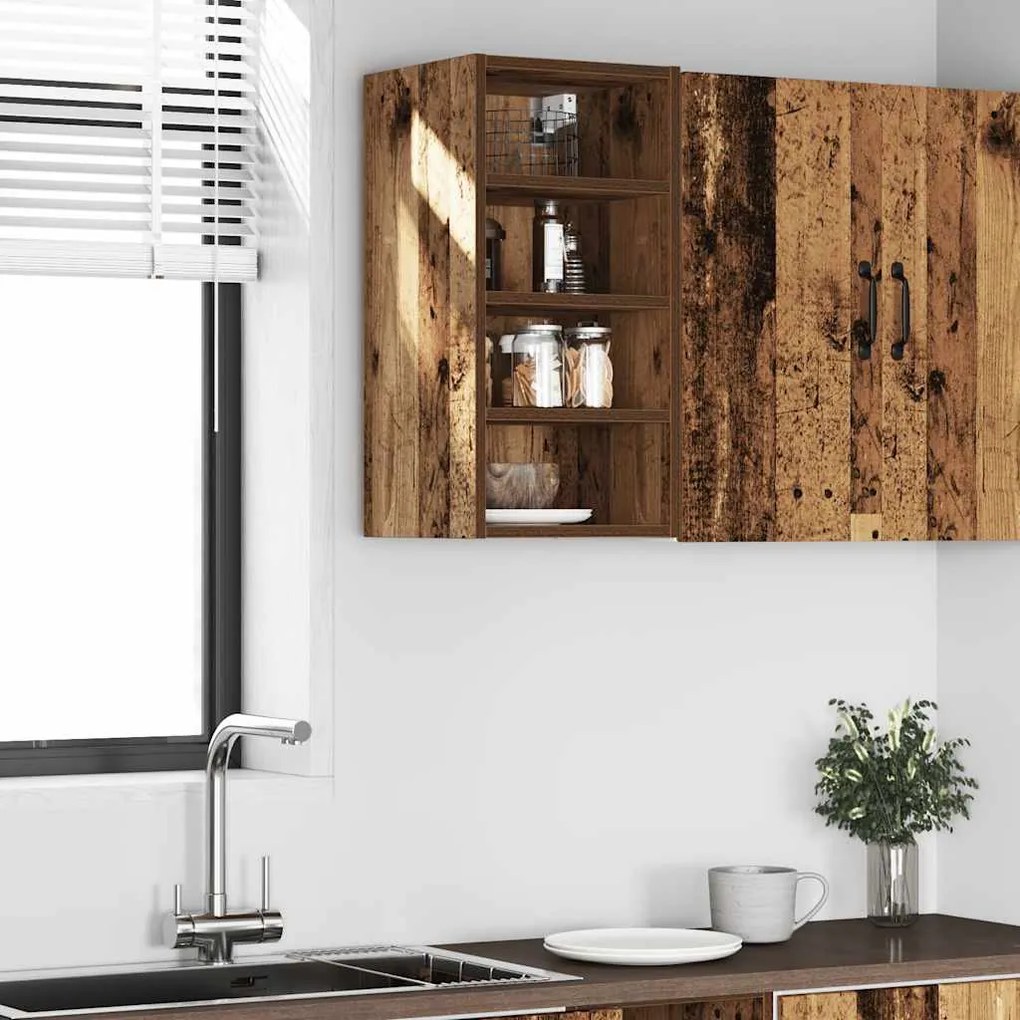 vidaXL κρεμαστό ντουλάπι Riga Παλιό ξύλο 30x29,5x60 cm