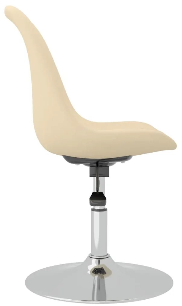 vidaXL Καρέκλες Τραπεζαρίας Περιστρεφόμενες 4 τεμ. Κρεμ Υφασμάτινες