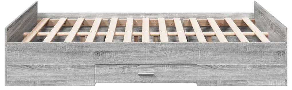 vidaXL Πλαίσιο Κρεβατιού με συρτάρια Γκρι sonoma 120x200εκ. Επεξ. Ξύλο