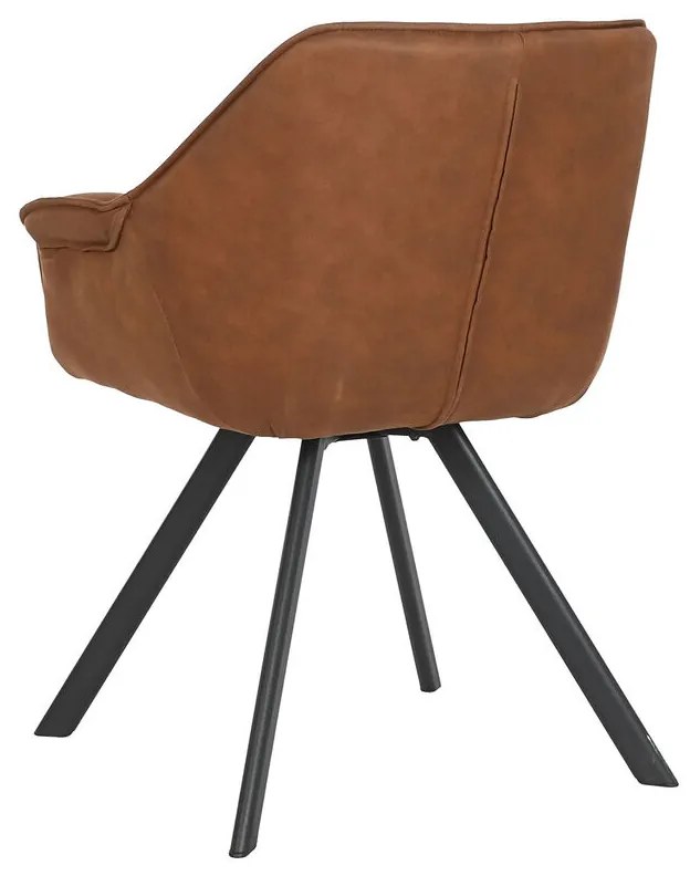 Καρέκλα Τραπεζαρίας Home ESPRIT Μαύρο Camel Μέταλλο Μικροΐνες 64 x 67 x 85 cm 67 x 64 x 83 cm