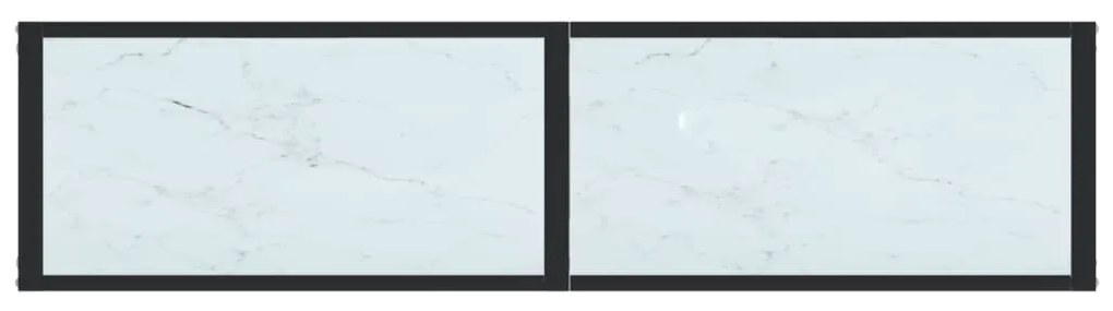 vidaXL Τραπέζι Κονσόλα Λευκό Όψη Μαρμάρου 140x35x75,5 εκ. Ψημένο Γυαλί