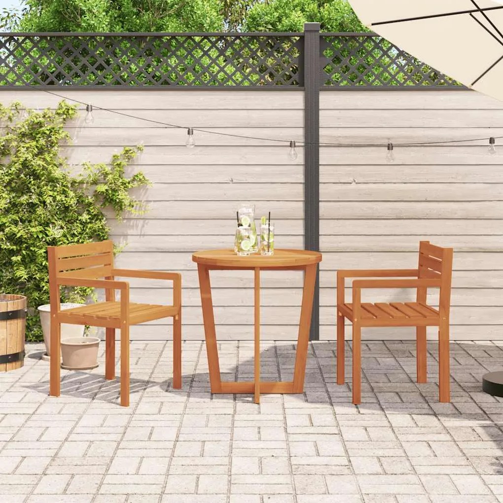 vidaXL Καρέκλες Κήπου 2 τεμ. 50x53x80 εκ. από Μασίφ Ξύλο Ακακίας