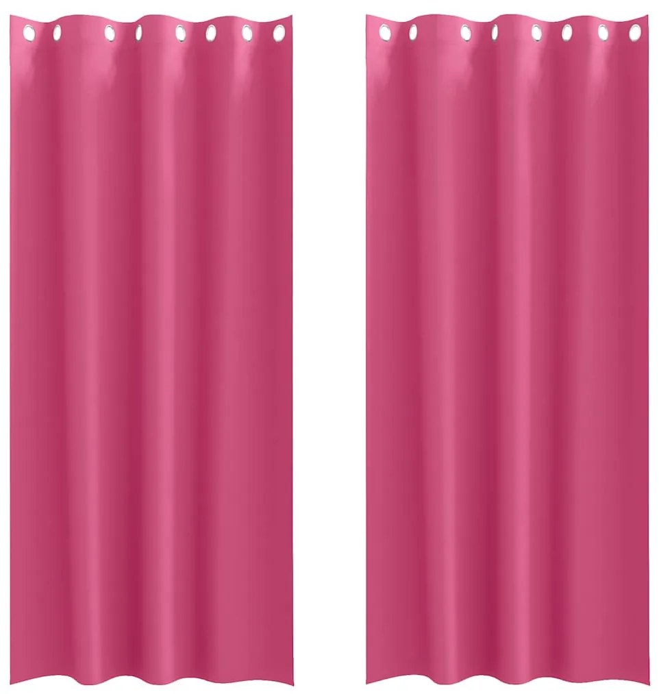 vidaXL Κουρτίνες με κουρτίνες 2 pcs Φωτεινό Ροζ 225x140εκ. Πολυεστέρας