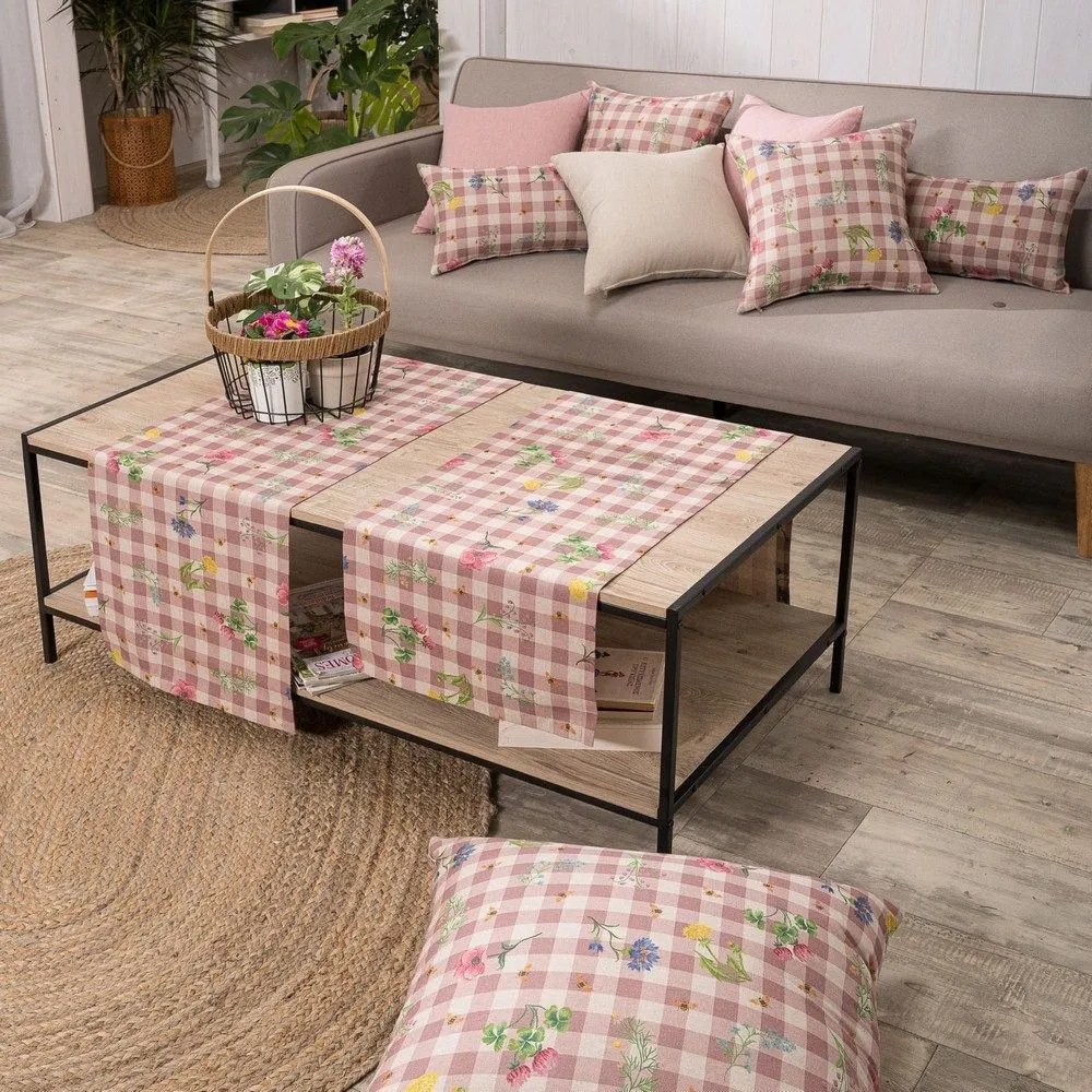Τραβέρσα Parrillia 06 Pink Teoran 40x160 Cotton-Polyester