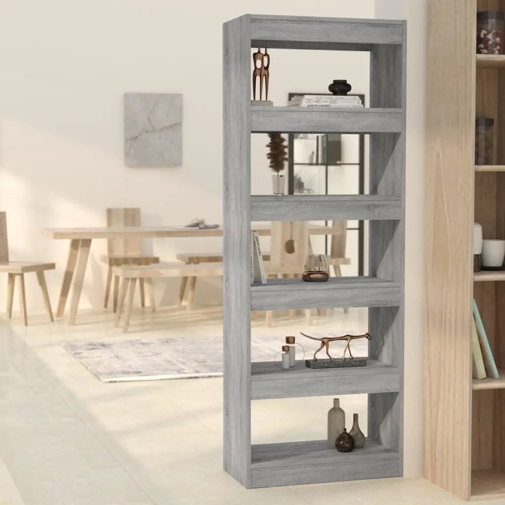 Βιβλιοθήκη/Διαχωρ. Χώρου Γκρι Sonoma 60x30x166 εκ Επεξεργ. Ξύλο 813609