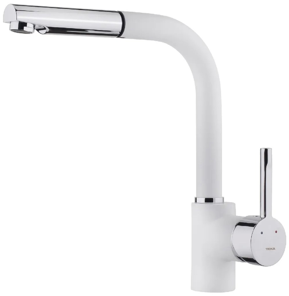 Μπαταρία Νεροχύτη Inox TEKA Περιστρεφόμενη με Pull-Out Ντους ARK 938 3/8”-1/2”Maestro Λευκό 23938120W