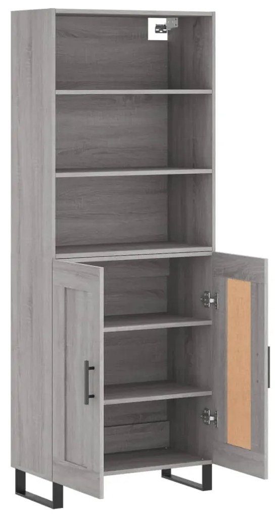 vidaXL Ντουλάπι Γκρι Sonoma 69,5 x 34 x 180 εκ. Επεξεργασμένο Ξύλο