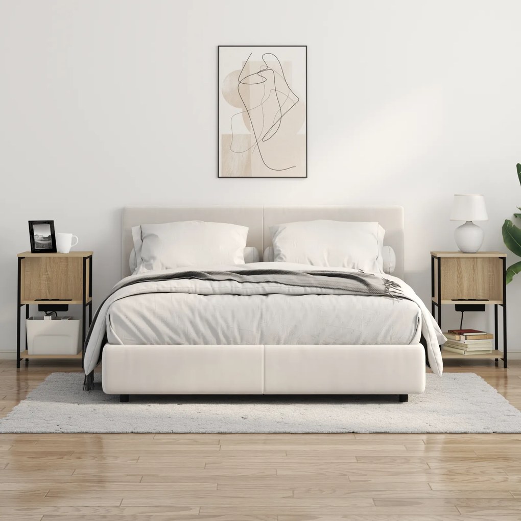 vidaXL Κομοδίνο Sonoma Δρυς 38 x 31 x 61 εκ Επεξεργασμένο ξύλο