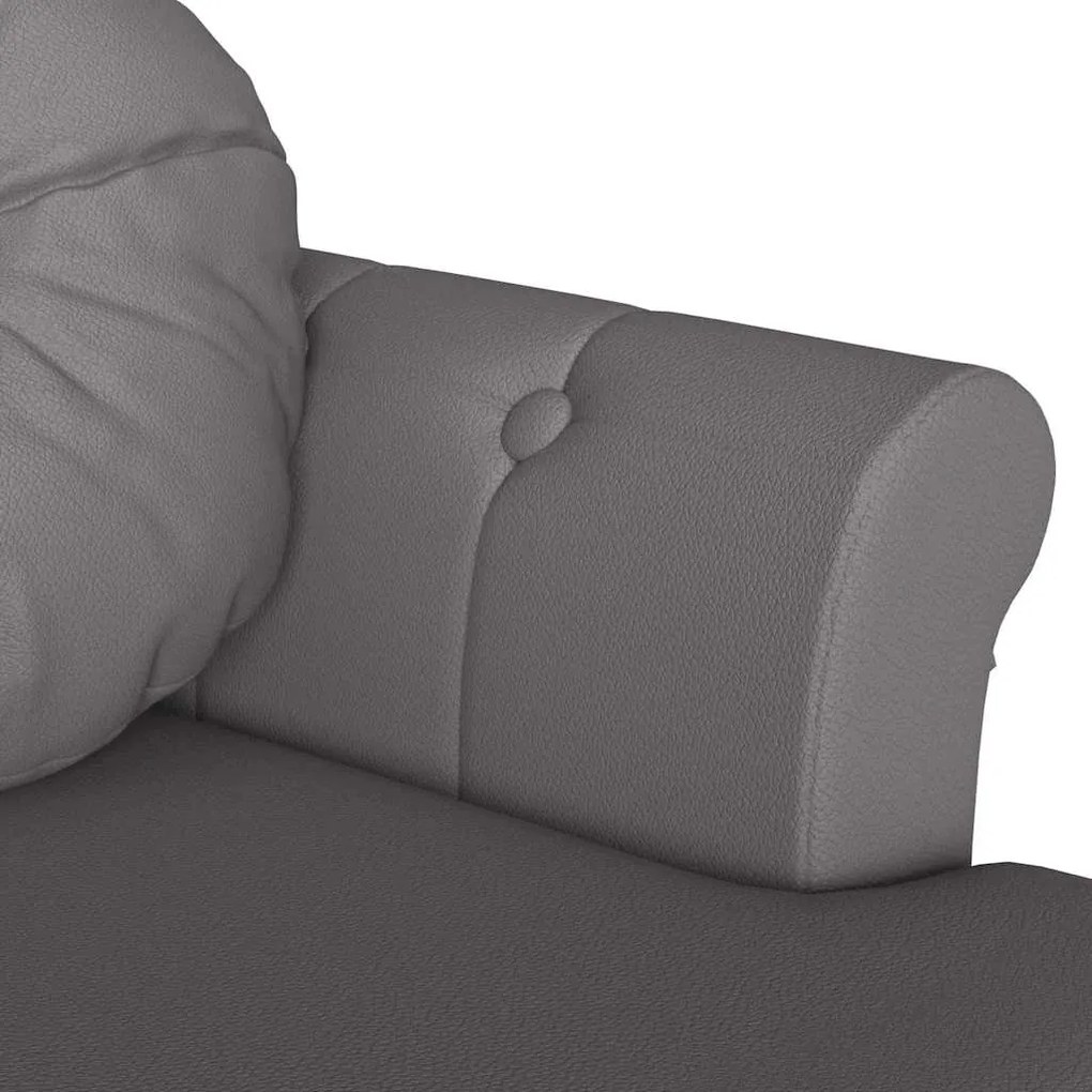 vidaXL Καναπές Chesterfield Γκρι 120,5 x 65 x 75 εκ. Τεχνητό Δέρμα