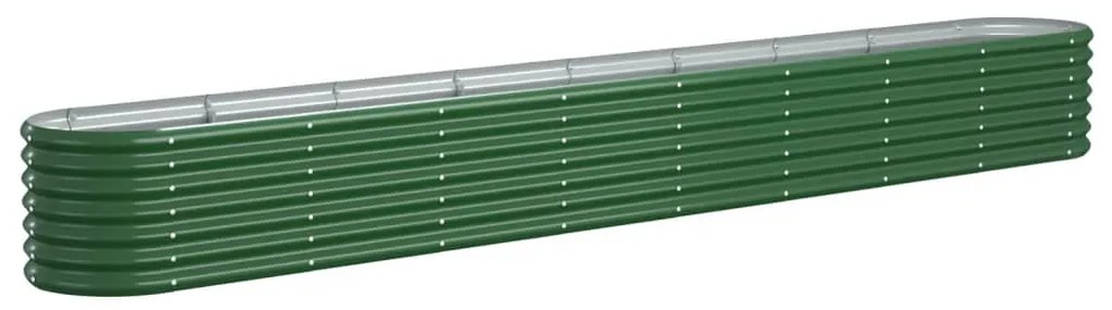 vidaXL Ζαρντινιέρα Πράσινη 332x40x36 εκ Γαλβανισμένος χάλυβας
