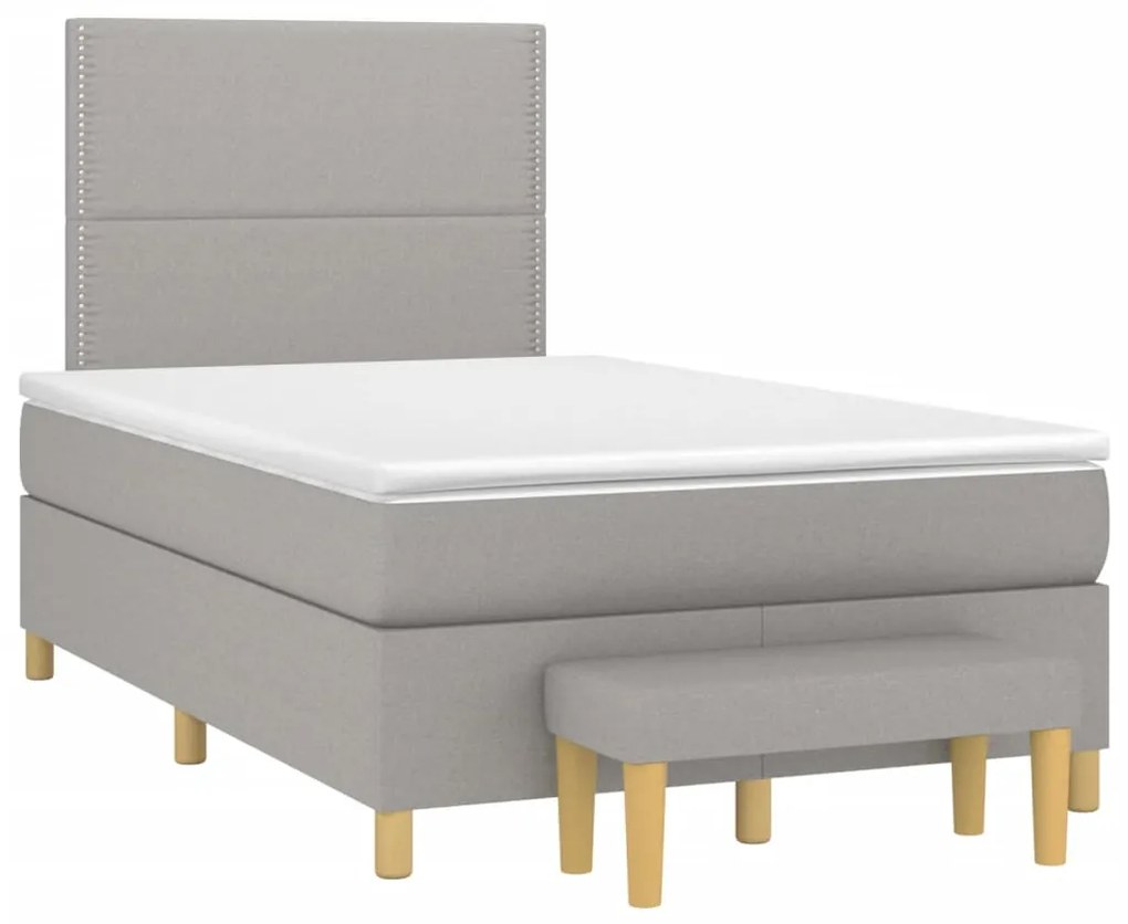 ΚΡΕΒΑΤΙ BOXSPRING ΜΕ ΣΤΡΩΜΑ ΑΝΟΙΧΤΟ ΓΚΡΙ 120X190 ΕΚ. ΥΦΑΣΜΑΤΙΝΟ 3270397