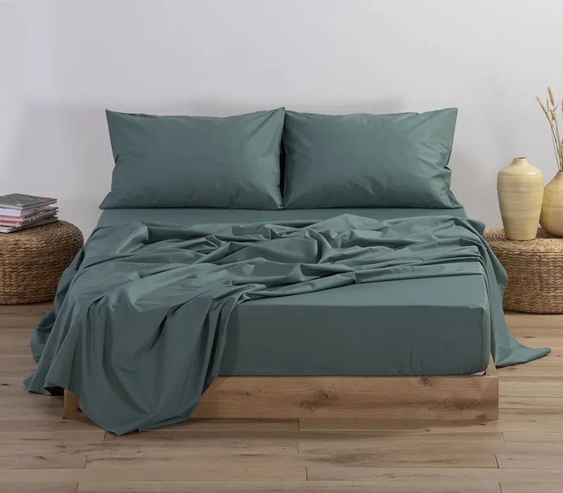 Σεντονι Μεμονωμενο King Size Με Λαστιχο Basic 1172-Green 180Χ200+35 Nef-Nef Homneware