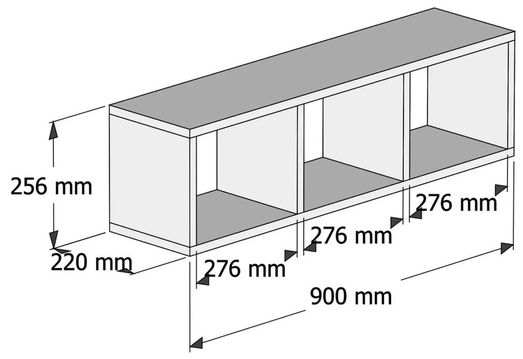 Ραφιέρα Τοίχου Μελαμίνης Λευκή 90x22x25,6Υ Εκ.